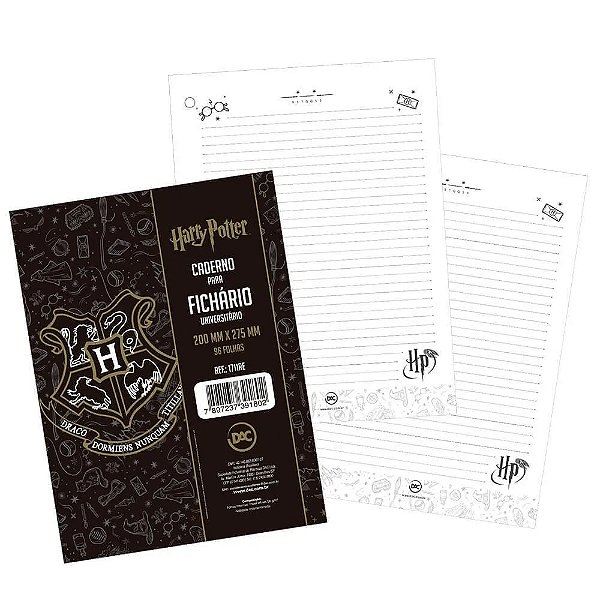 REFIL FICHÁRIO PAUTADO 96 FOLHAS HARRY POTTER