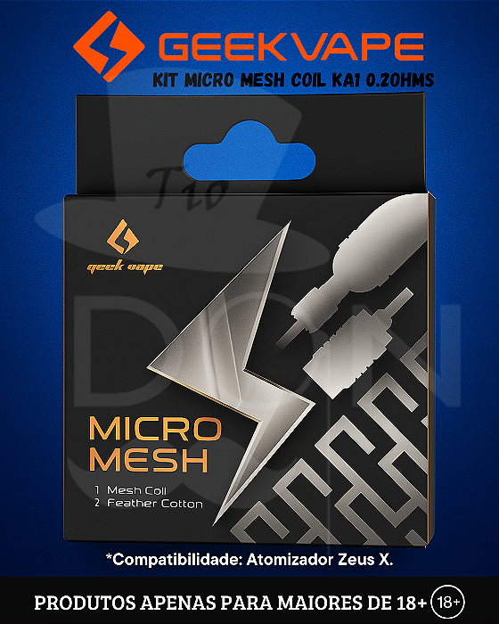 Kit Resistências/Bobinas Prontas - Micro Mesh Coil KA1 0.2 ohms - Geek Vape