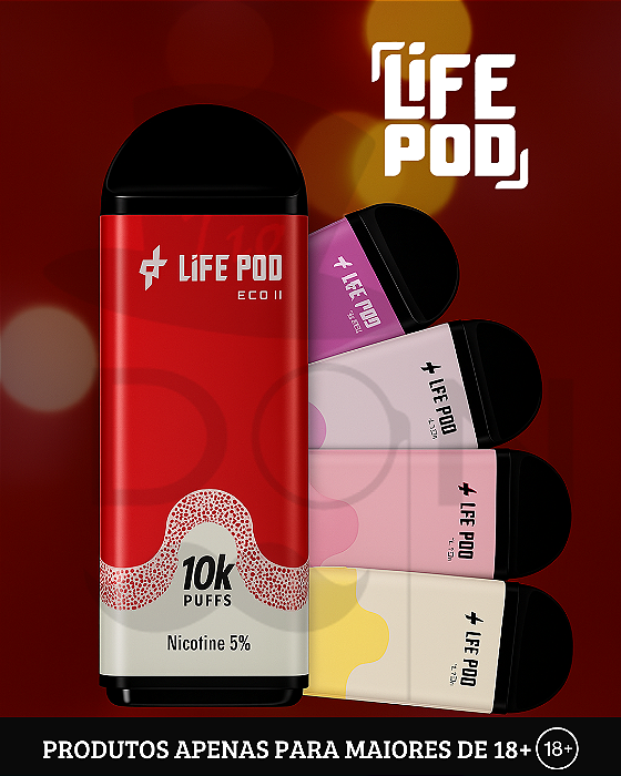 Life Pod II 10K|5% (50mg) - Refil (SEM BATERIA)