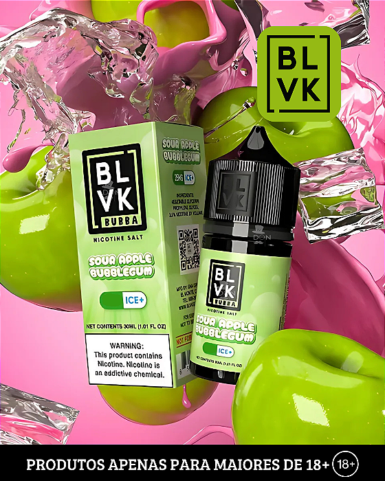 Salt BLVK Bubba - Sour Apple Bubblegum - 35mg - 30ml
