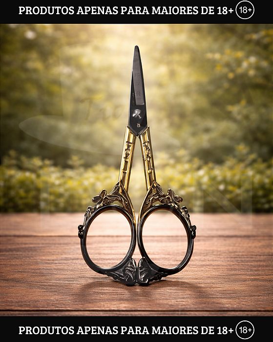 Tesoura Butterfly X-Gold/Black - Abduzido (Ponta Quadrada)