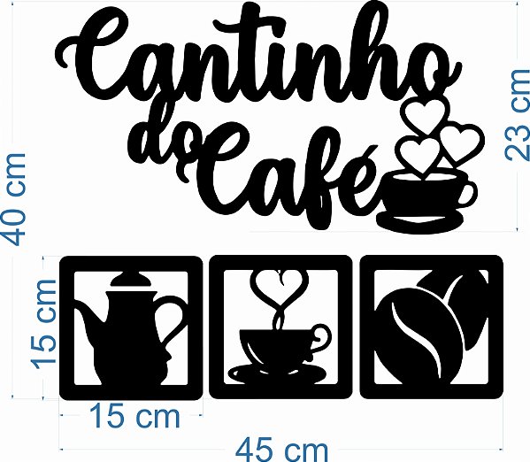 Kit Cantinho do Café 4 Peças