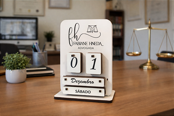 Calendário de mesa permanente personalizado com sua logomarca
