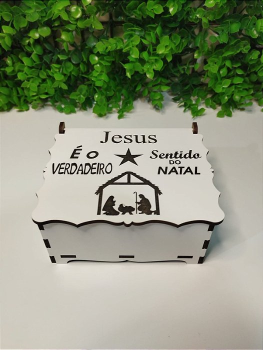 Natal - Caixinha com tampa articulada 10,5x8,5x5cm personalizada