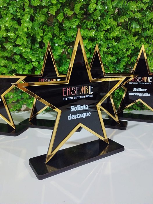 Trofeu em acrilico estrela  - Cód. MDF049