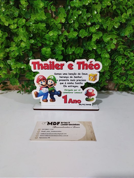 Centro de Mesa Super Mario Personalizado uv digital