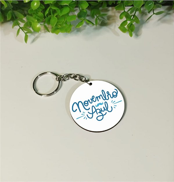 Chaveiros em mdf personalizado Novembro Azul (Modelo 1)