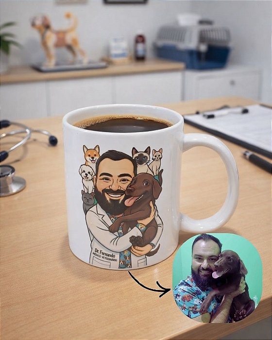 Caneca de Cerâmica Personalizada com Logomarca ou Caricatura