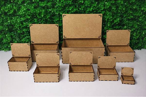 Caixa com Tampa de encaixe em MDF cru/branco 3mm personalizada a laser