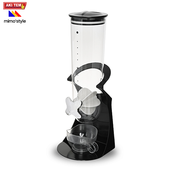 Dispenser Para Cereais e Grãos Redondo MIMO Style - Preto