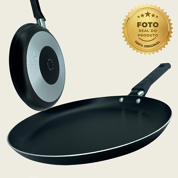 Panquequeira Antiaderente Fortaleza 20cm - Preta