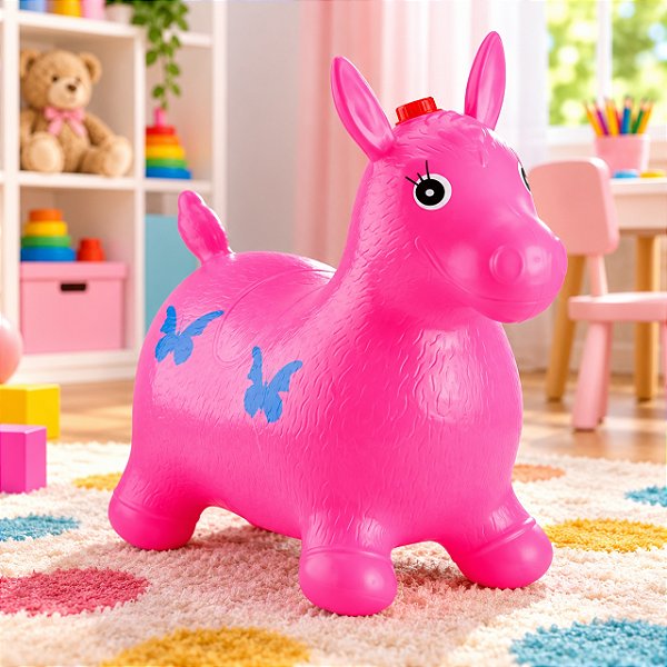 Brinquedo Upa upa Cavalinho Musical Pula Pula PVC c/ música