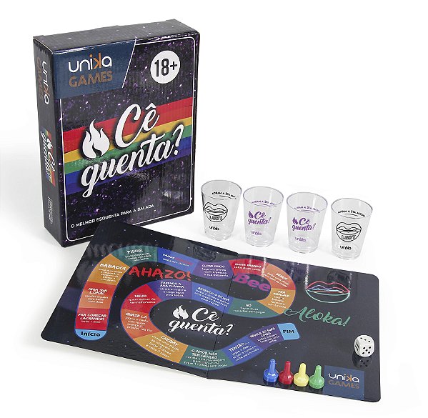 Jogo de Tabuleiro Cê Guenta LGBT Drink Shot (+18) - Unika Games