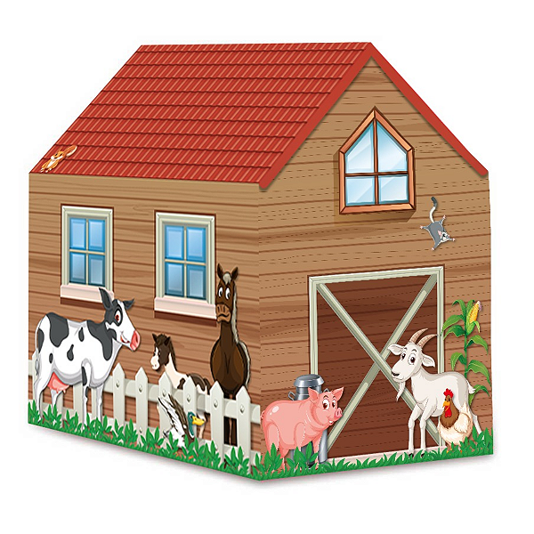 Barraca Infantil Fazendinha Com Animais e Portinha - Pop Brinquedos