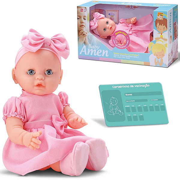 Boneca Baby Amem  Com Carteirinha De Vacinação - Bee Toys