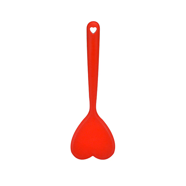 Espátula De Silicone Coração Vermelho 28cm - Em Casa Tem