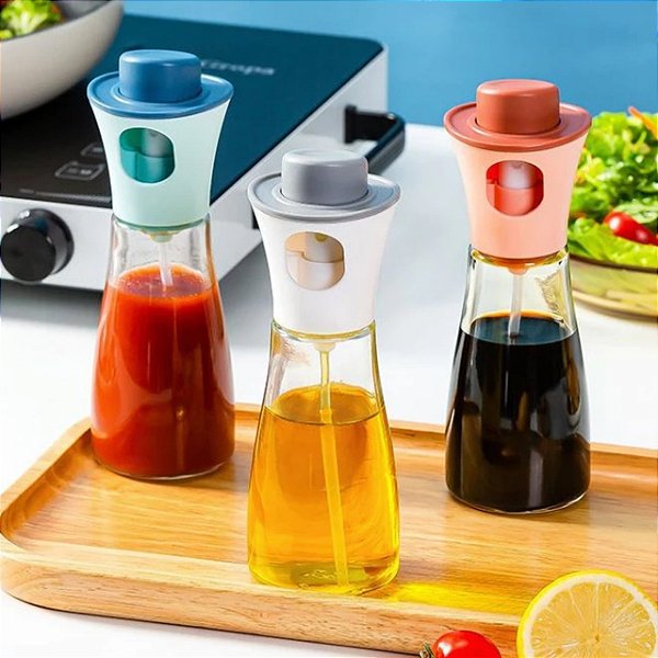 Pulverizador Para Óleo de Vidro 180ml com Cores Sortidas