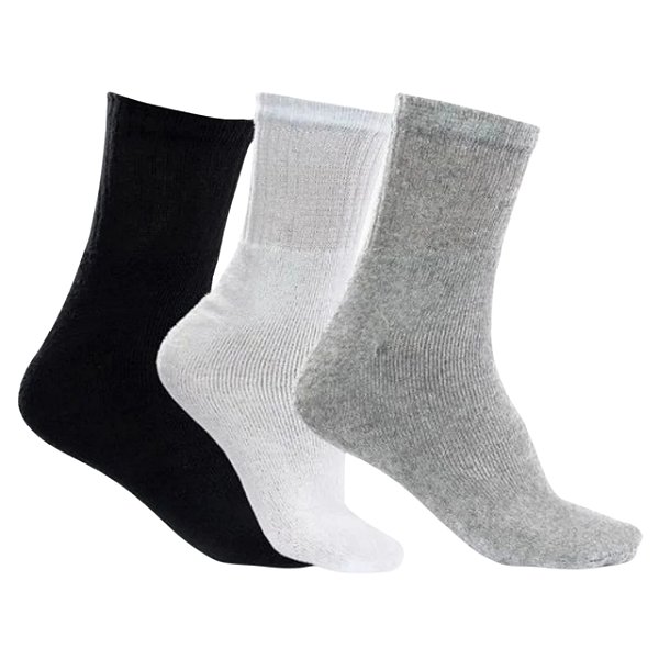 Kit 3 Pares de Meia Cano Longo Masculina Ayumi