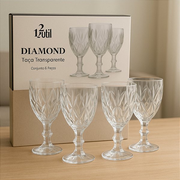 Jogo De Taças Diamond c/6 Peças 320ml 123 Util