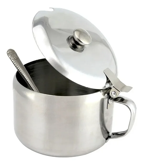 Açucareiro De Inox Com Colher