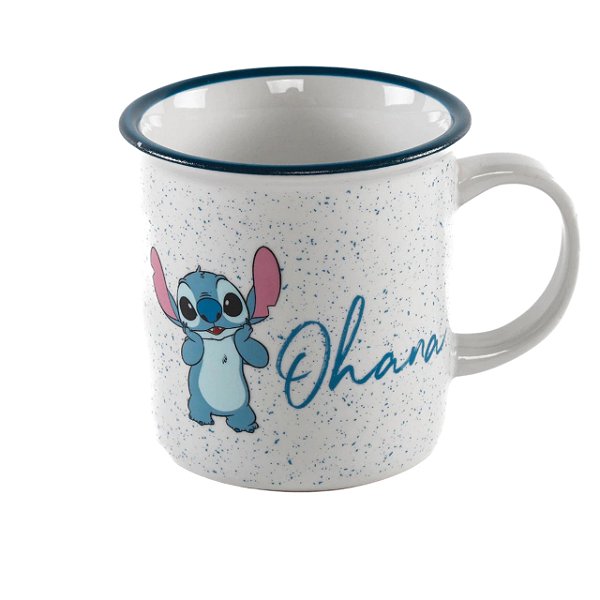 Caneca Xicara De Porcelana Retro Stitch Ohana