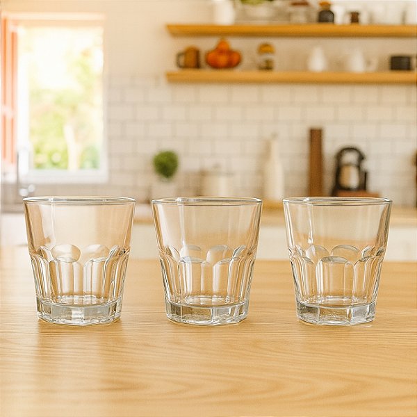 Jogo c/3 Copos Baixos Vidro Casual 300ml