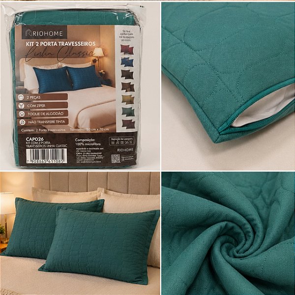 Kit 2 Porta Travesseiro Fronha 50x70cm RioHome Linha Classic