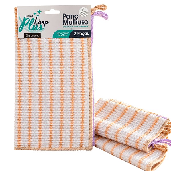 Kit 2 Panos Multiuso c/ Alça Para Pendurar RioHome