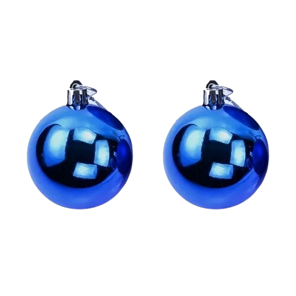 Kit 2 Bolas 7cm Brilhantes Enfeite de Árvore de Natal