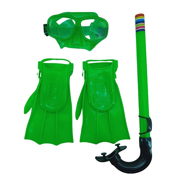 Kit Conjunto Infantil Snorkel + Mascara Ajustavel  Mergulho Pisicina e Praia Várias Cores