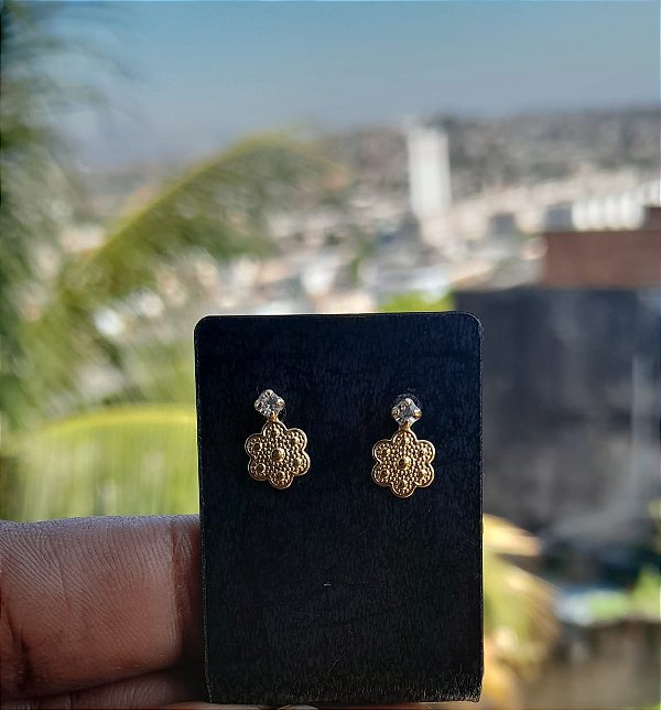 Brinco Cristal Semijoias Pequeno