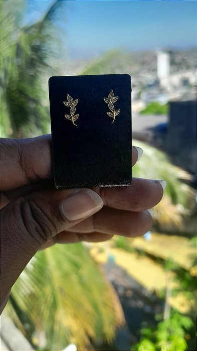 Brinco Folhas Pequeno Semijoias
