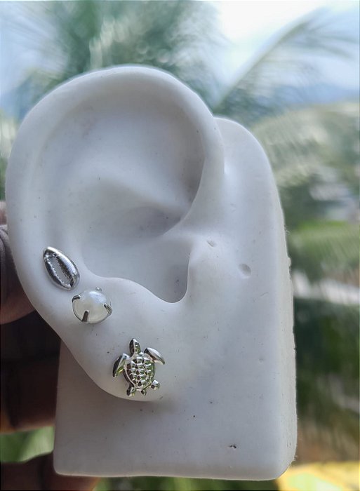 Cartela Trio Brinco Aço Inoxidável Hipoalérgico