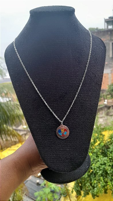 Colar de aço inox '' Autismo não se Cura, se Compreende"