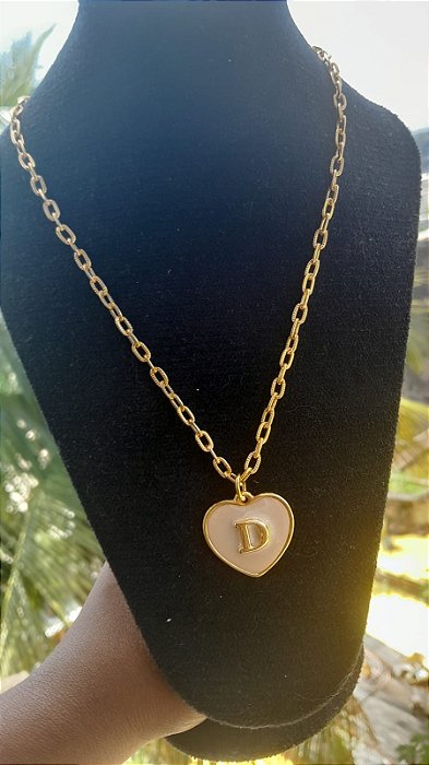 Cordão Elo Grosso Folheado com Letra Inicial (A-Z)