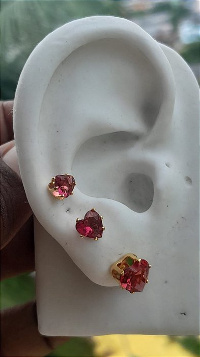 Cartela Trio Brinco Folheado Antialérgico