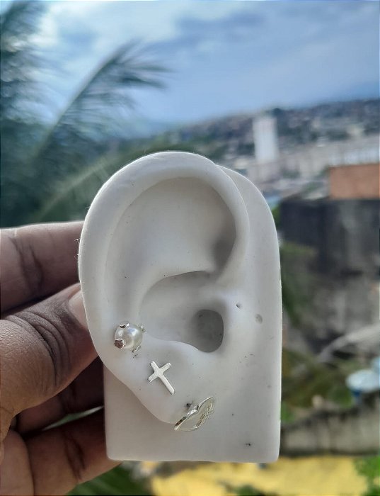 Cartela Trio Brinco Folheado Antialérgico