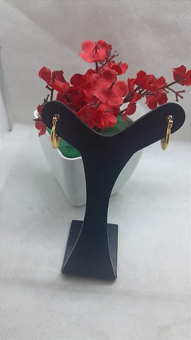 Brinco Argola Fris Fecho Banhado Ouro