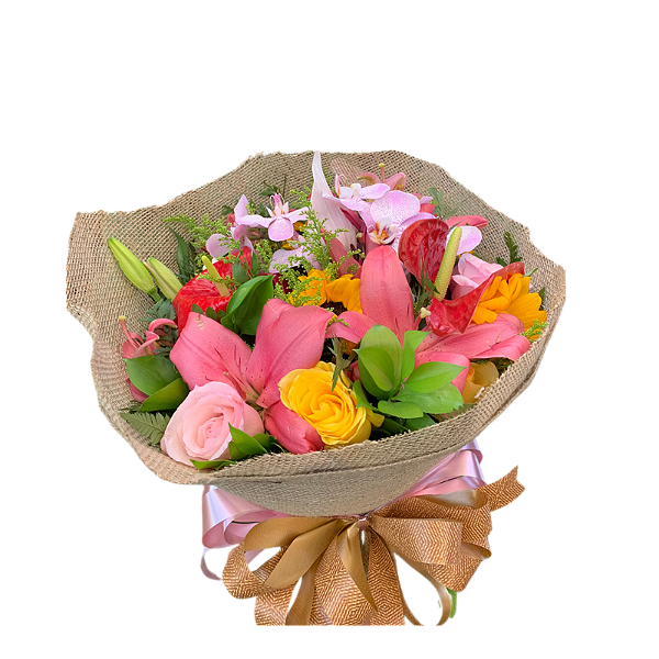 Buquê de Flores do Campo com Orquídea