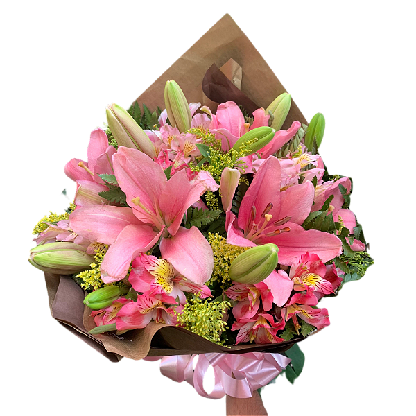Buquê de Lírios Rosa Claro