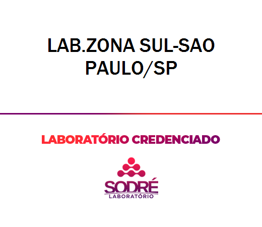 Exame Toxicológico - Sao Paulo-SP - LAB.ZONA SUL-SAO PAULO/SP (C.N.H, Empregado CLT, Concurso Público)