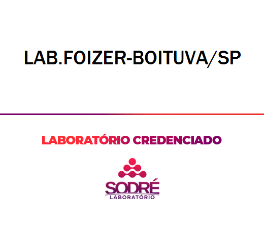 Exame Toxicológico - Boituva-SP - LAB.FOIZER-BOITUVA/SP (C.N.H, Empregado CLT, Concurso Público)