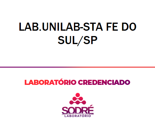 Exame Toxicológico - Santa Fe Do Sul-SP - LAB.UNILAB- SANTA FE DO SUL/SP (C.N.H, Empregado CLT, Concurso Público)