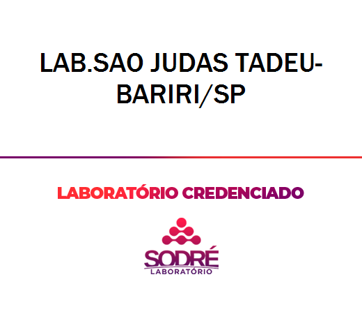 Exame Toxicológico - Bariri-SP - LAB.SAO JUDAS TADEU-BARIRI/SP (C.N.H, Empregado CLT, Concurso Público)