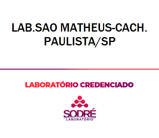 Exame Toxicológico - Cachoeira Paulista-SP - LAB.SAO MATHEUS-CACH. PAULISTA/SP (C.N.H, Empregado CLT, Concurso Público)