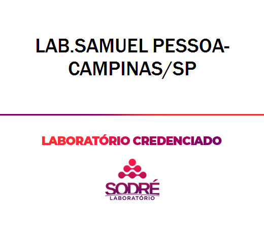 Exame Toxicológico - Campinas-SP - LAB.SAMUEL PESSOA-CAMPINAS/SP (C.N.H, Empregado CLT, Concurso Público)