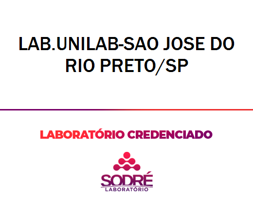 Exame Toxicológico - Sao Jose Do Rio Preto-SP - LAB.UNILAB-SAO JOSE DO RIO PRETO/SP (C.N.H, Empregado CLT, Concurso Público)