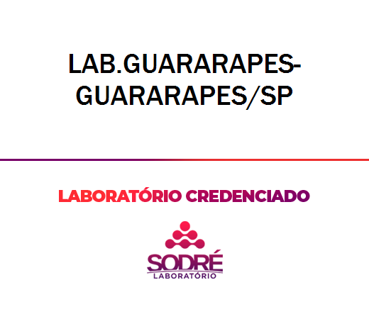 Exame Toxicológico - Guararapes-SP - LAB.GUARARAPES-GUARARAPES/SP (C.N.H, Empregado CLT, Concurso Público)