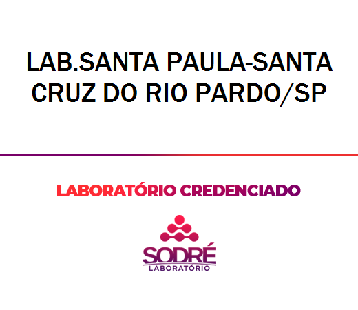 Exame Toxicológico - Santa Cruz Do Rio Pardo-SP - LAB.SANTA PAULA-SANTA CRUZ DO RIO PARDO/SP (C.N.H, Empregado CLT, Concurso Público)