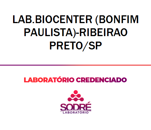Exame Toxicológico - Ribeirao Preto-SP - LAB.BIOCENTER (BONFIM PAULISTA)-RIBEIRAO PRETO/SP (C.N.H, Empregado CLT, Concurso Público)